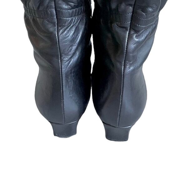 BALLY Black Leather Tall Fall Winter Lined Boots Small Heel Made In Italy 7 - Picture 8 of 14